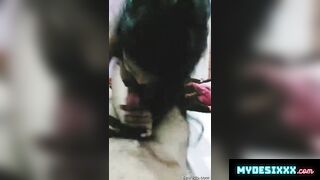 Collage girl sucking her lover big dick