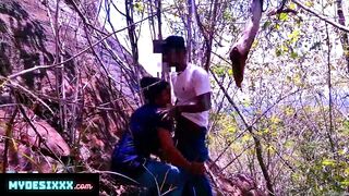 Risky quick public sex in jungle with big tits girlfriend