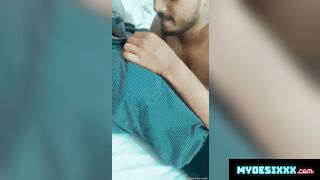 Cute college lover enjoying in hotel