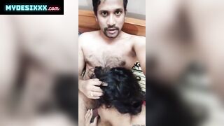 Indian couple romance and blowjob