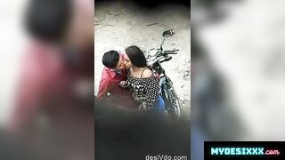 Naughty couple quick outdoor stand fucking secretly recorded