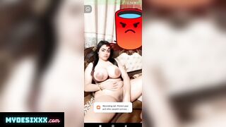 Beautiful tiktoker showing her big boobs and hard fingering on videocall