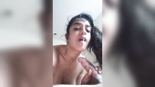 Desi girl giving blowjob and eating cum