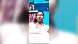 Unsatisfied horny bhabhi fingering on video call