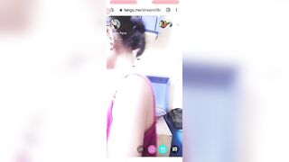 Desi girl bathing on tango live with face