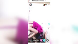 Desi girl bathing on tango live with face