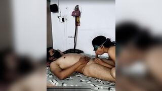 Horny couple sucking and fucking on live cam