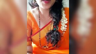 Curvy hot telugu queen showing her big boobs on live show