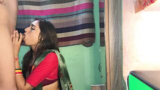 Sexy bhabhi giving deep blowjob and fucked in saree