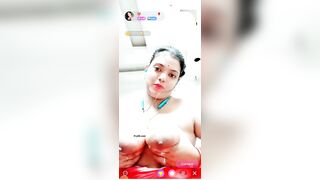 Chubby bhabhi showing and sucking own big boobs