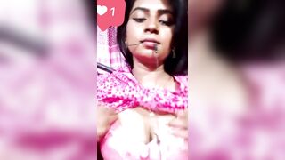 Sexy girl showing big boobs to her lover on videocall