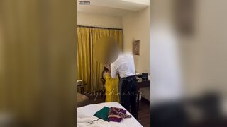 Rich aunty romance with hotel room service staff