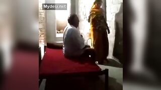 Desi village wife fucking with old father in law