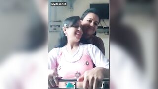 Desi tiktok star fun and pressing big boobs