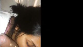 Lankan sexy bhabhi giving sloppy blowjob and taking cum in mouth