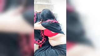 Hot sexy bhabhi in black saree