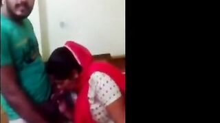 Punjabi bhabhi is sucking the cocks of her two dever in low together