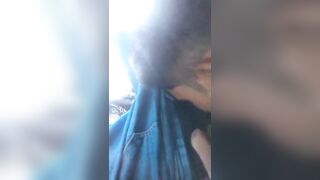 Naught boy licked her young gf pussy inside car