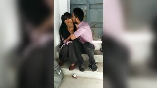 Young college lover kissing video