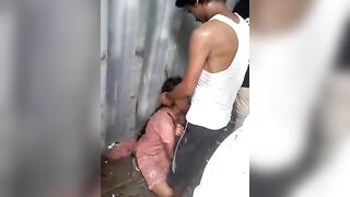 Desi village whore is sucking the cocks of a group of boys together