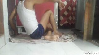 Bhabhi placed the bed on the floor and rode her lover penis