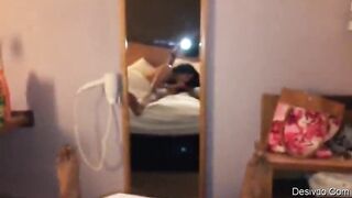 Sexy girl sucking boyfriend dick in hotel room