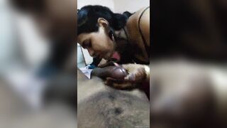 Desi slutty woman sucking her customer cock and balls