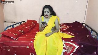 Desi milf hardcore sex with her stepson in yellow saree