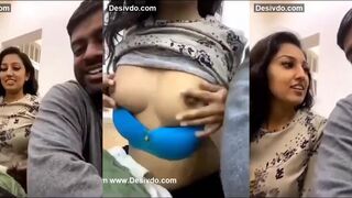 Desi south couple boobs sucking