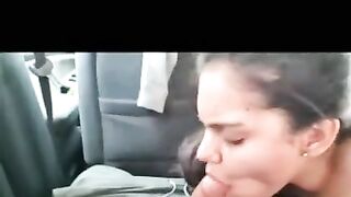 Sexy girl blowjob in car