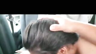 Sexy girl blowjob in car