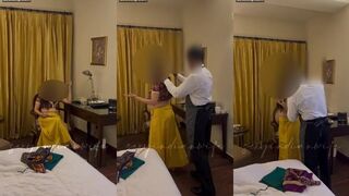 Sexy india bhabhi daring changing dress by hotel service boy