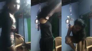 Small boobs tamil girl changing her dress on livecam