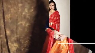 Indian model bold shoot for diwali with open blouse