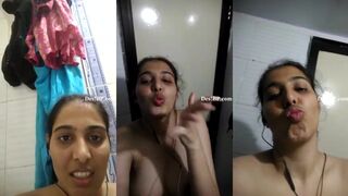 Desi cute girl showing boobs and pussy in bathroom